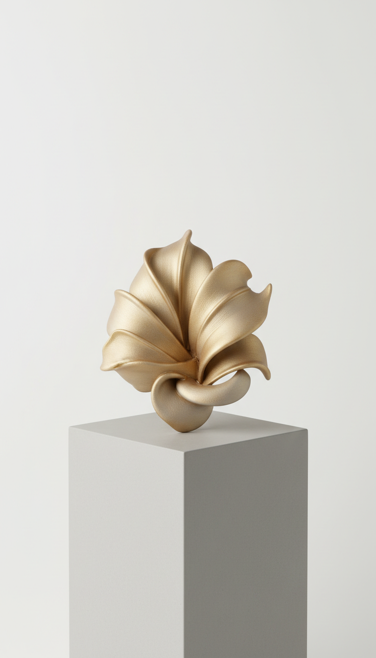 Matte Gold Silk Brooch